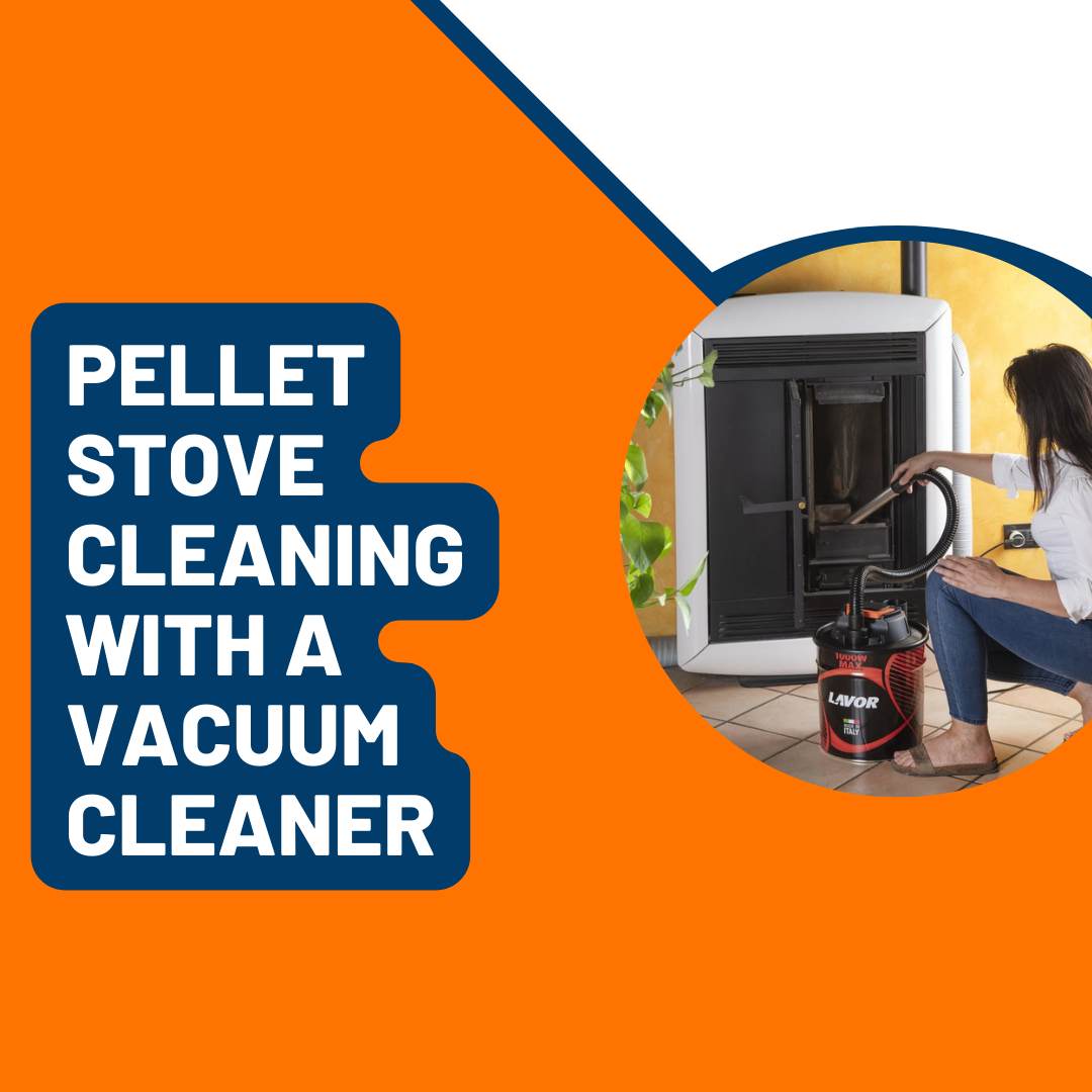 Pellet stove cleaning with a vacuum cleaner